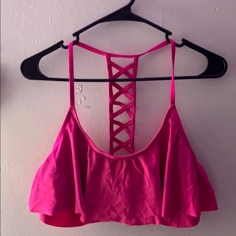 Large, pink  BONGO bikini top!